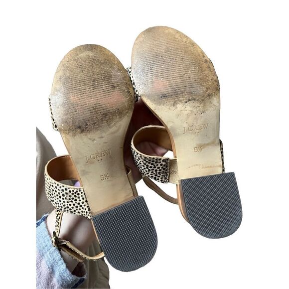 J.Crew Calf Hair Low Block-Heel Scandals Black Tan Leopard 5.5 - Picture 4 of 12